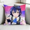 LoveLiveE School Idol Project Pillow Case Square DoubleSided Sofa Cushion Cover Bedroom Bedside Pillow Gift