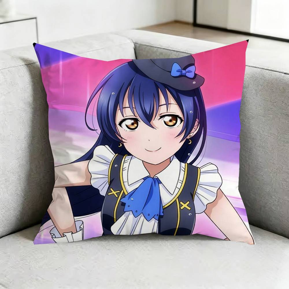 LoveLiveE School Idol Project Pillow Case Square DoubleSided Sofa Cushion Cover Bedroom Bedside Pillow Gift