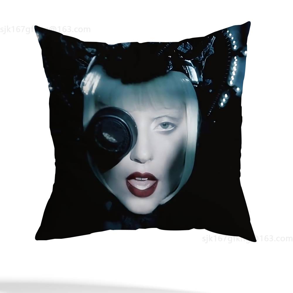 Singer L-Lady Gaga Pillow Case Anti-dustmite Pillowcase Invisible zipper silky short plush Sofa cushion cover