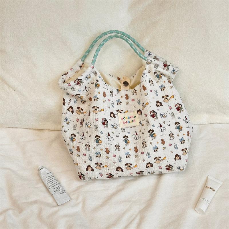 41 Embossed Cartoon Puppy Hand Bag Female Hand Shoulder Canvas Bag Going Out To Work Commuter Bag