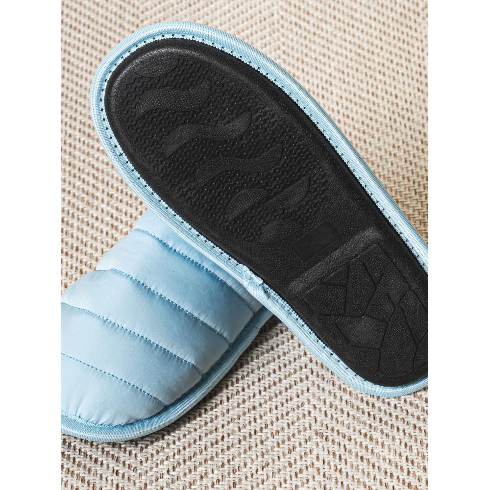Daiso Einfache Gepolsterte Clog-Hausschuhe 220 240 Mm Blau