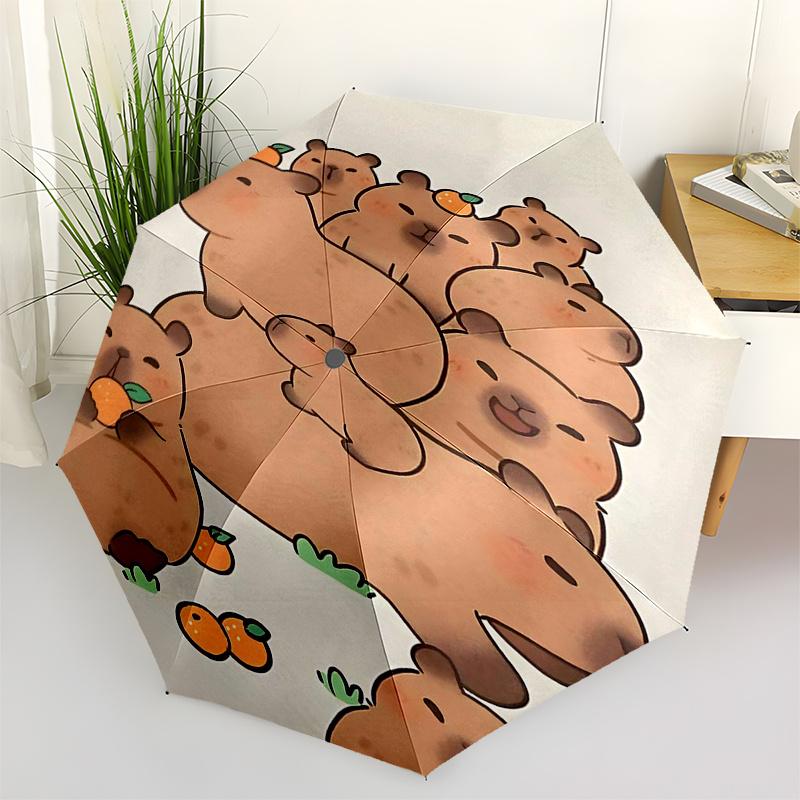 

Capybara Themed Travel Umbrella-8 Ribs Automatic Opening and Closing, Portable Folding Design, Compact and Stylish Umbrella Suitable for Out