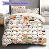 H260212Peach Goma Pattern Bedding,Quilt Set Quilt Cover Pillowcase Home Birthday Gift (1 * duvet cover + 2 * pillowcase, without core)