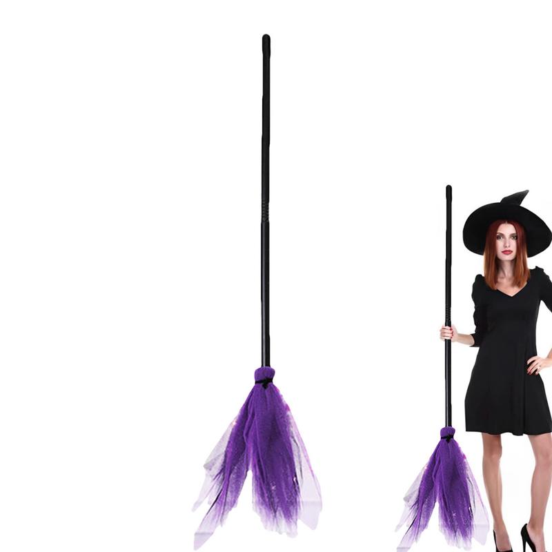 1Pcs Halloween Party Witch Broom Kids Plastic Cosplay Flying BroomstickProps For Masquerade Halloween Cosplay