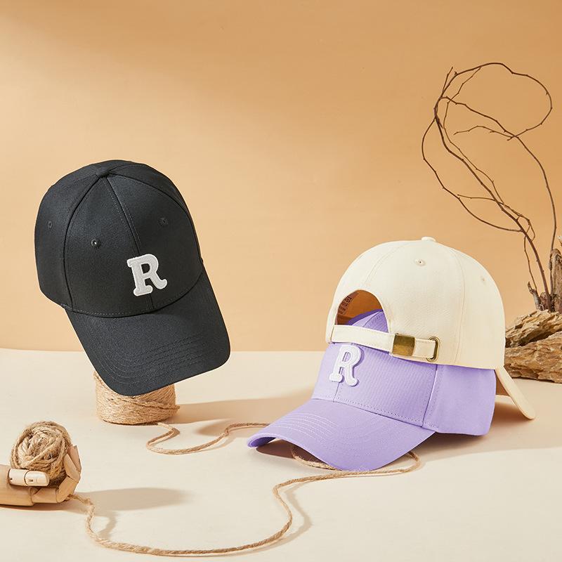 Multi-Color Hardtop R-Letter Baseball Hat Men'S And Women'S Sports Sunshade Sun Protection Moisture Cap Has Large Size