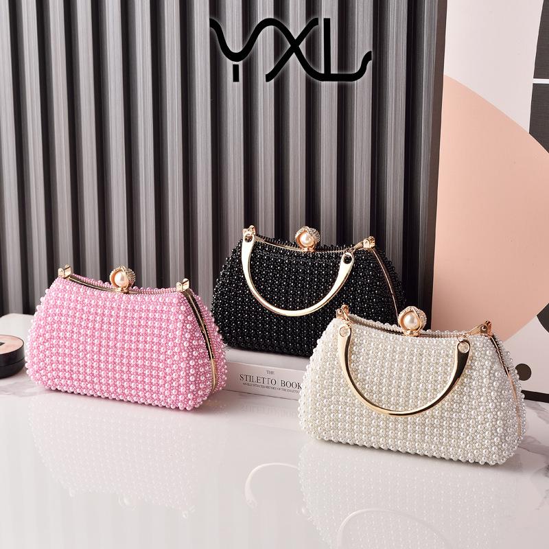 Bolso de Mano Perlado para Boda Fiesta de Cumpleaños Bolso de Noche Embrague de Perlas para Boda - Bolso Cruzado de Mano para Banquetes de Cumpleaños