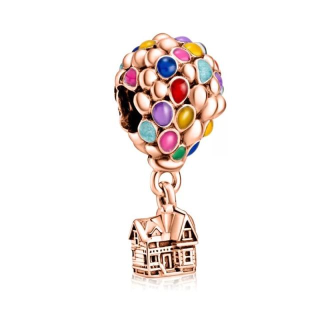 Подвеска из розового золота с цветком в виде листа и короны в виде сердца — фото 46