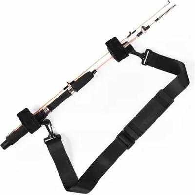 New Adjustable Lure Pole Strap Black Portable Lure Rod Storage Durable Nylon Fishing Rod Back Straps