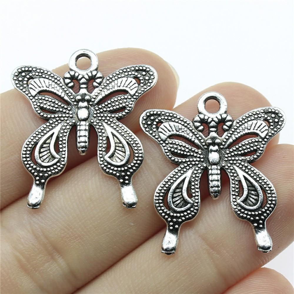 10pcs Charms Butterfly Antique Silver Color Butterfly Pendant Charms Butterfly Charms For Jewelry Making