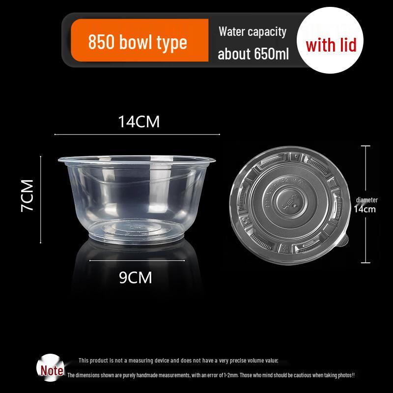 Thickened Disposable Round Bowls with Lids