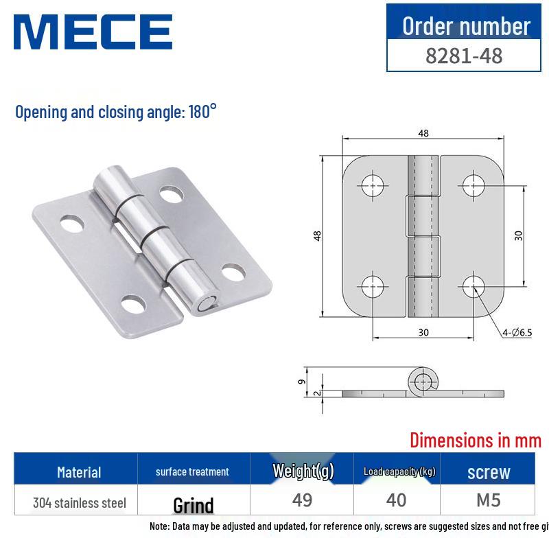 Thickened Stainless Steel Small Hinge for Folding Cabinet, Window, or Wooden Box with Lotus Leaf Design.