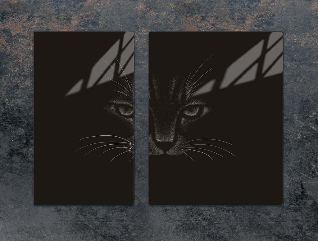 GLAS-KOCHFELD-SCHUTZPLATTE 70x52 KATZE