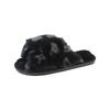 Amazon cross leopard print fluffy slippers autumn and winter warm home indoor flat bottom fashion floor cotton slippers