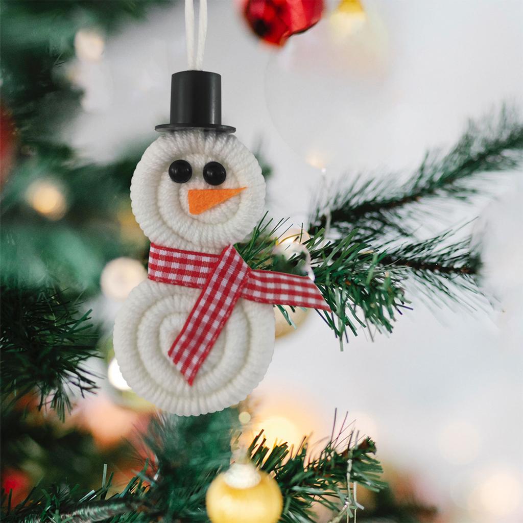 10PCS Snowman Tree Pendant Hanging Ornaments with Rope Party Home Supplies