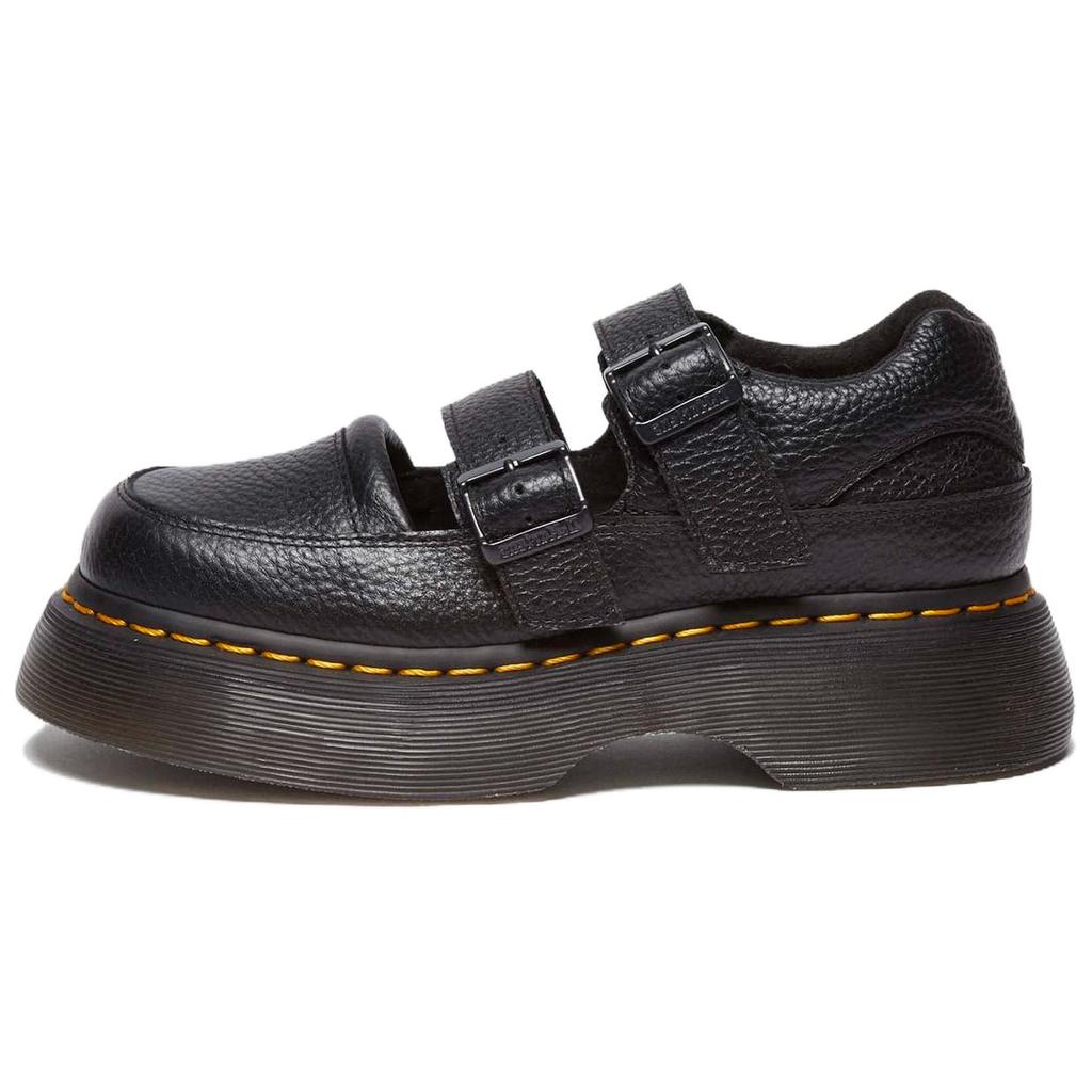 Dr. Martens Buzz Mary Jane Leather Fashionable Thick Sole Shoes Women Shoes Black 41061001
