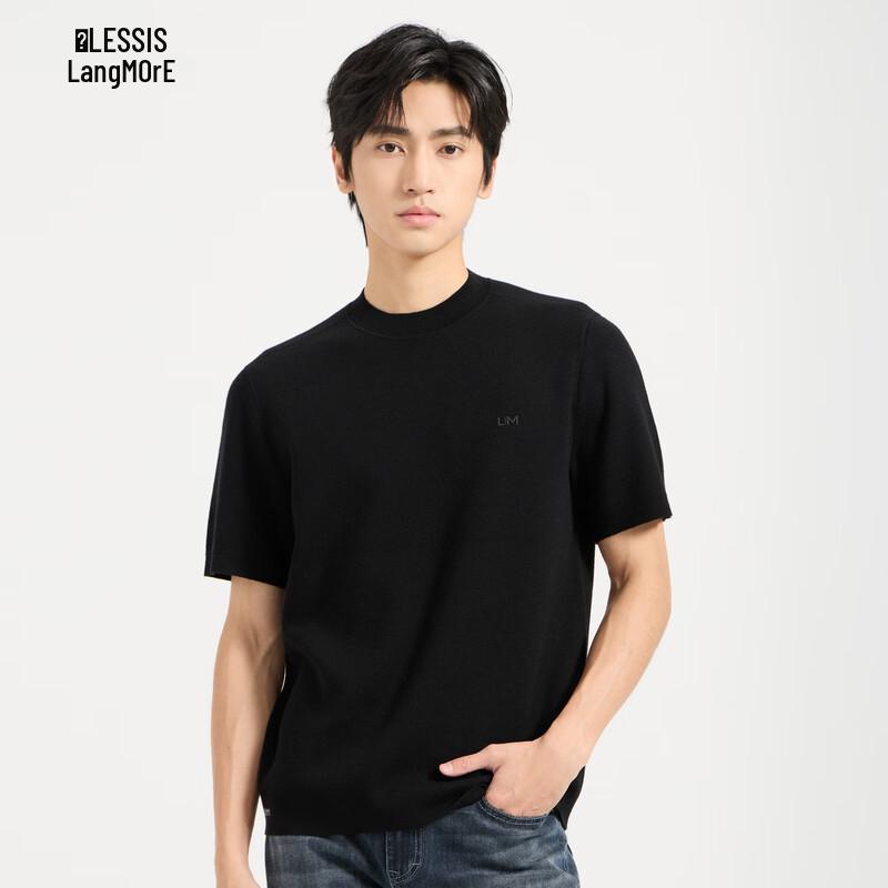 Lilang Men s Cashmere Blend Short-Sleeve Wool Sweater 190 чёрный