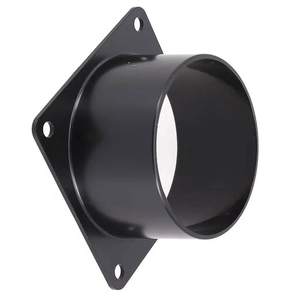ABS Black Flange Connector 75/100/120/150mm Dia Square Bottom Air Inlet and Outlet Ducting Connection Flange Pipe Fittings