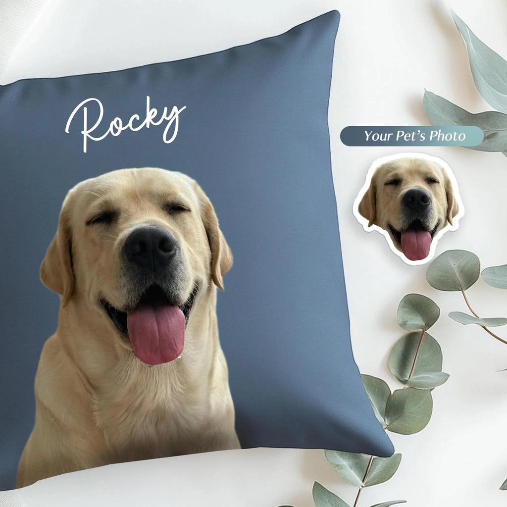 Customisable Dog Photo Pillow Personalized Pet Cushion Throw Pillow with Pet Picture Custom Decor for Pet Owners Unique Gifts