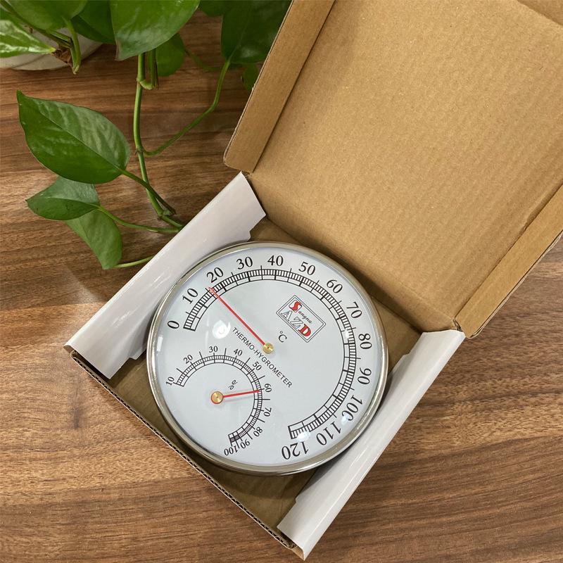 Exclusive Metal Thermohygrometer with Stand: Household Thermometer & Hygrometer for Sauna Room