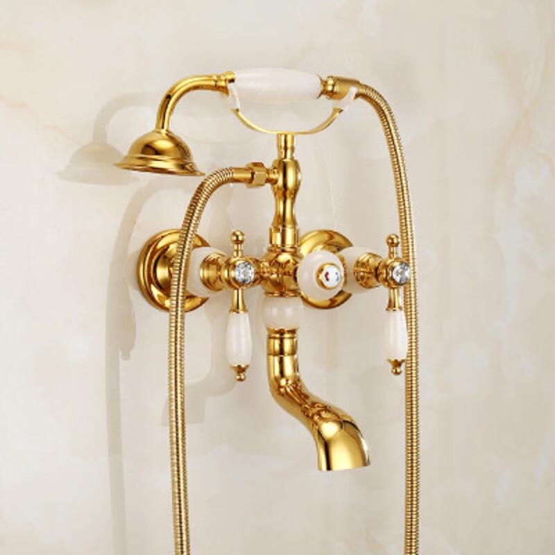 TLXT Gold Bathtub Faucet Set