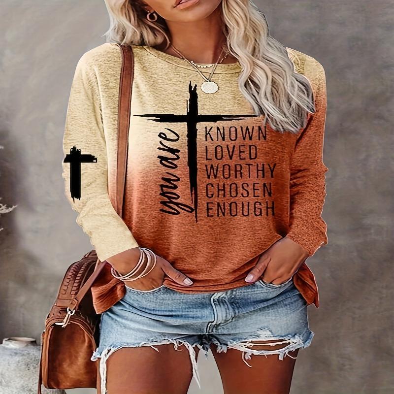 Women's Long Sleeve T-Shirt Casual Round Neck