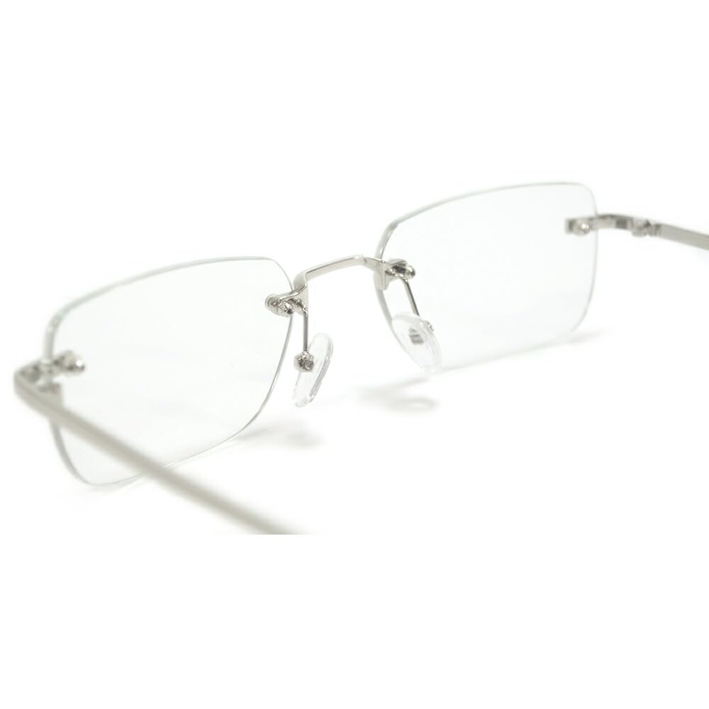 [MERRY PLEASURE] Sunglasses for Men and Women, Rimless, Square, Clear Lenses