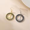 My Shape Peace Sign Drop Earrings Stainless Steel Peace Love Dangle Earrings Vintage Gold Plated Jewelry for Women Gifts