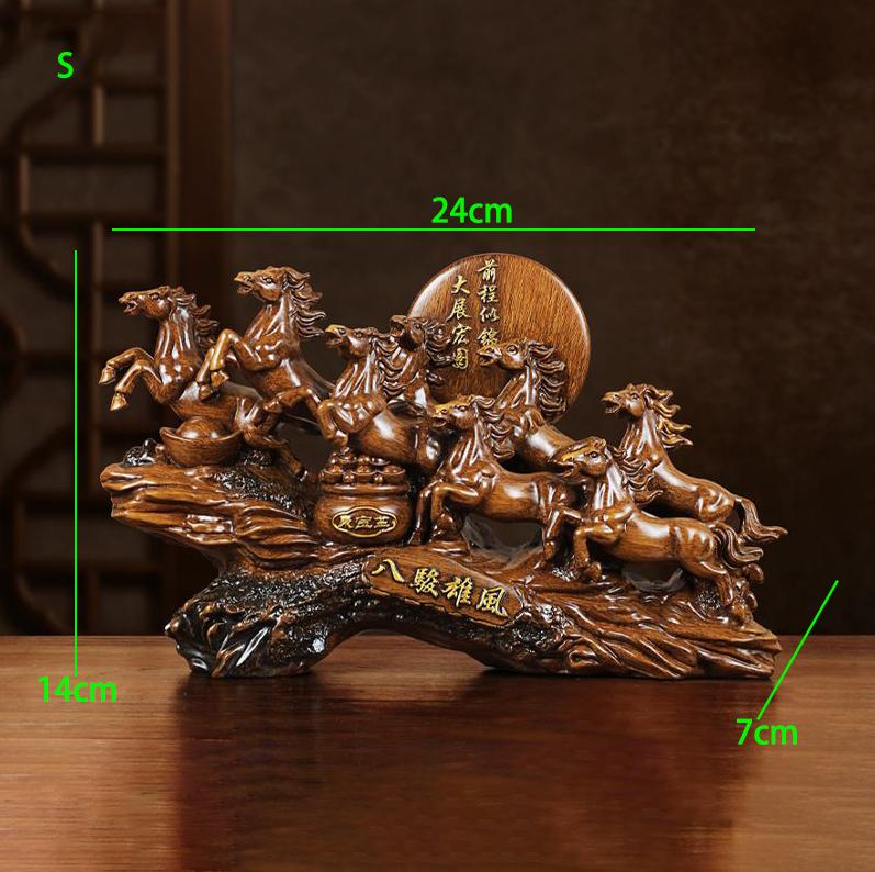 

Фэншуй Восемь Лошадей Смоляные Украшения Маскоты для Дома Гостиной Аксессуары Поделки Предметы Украшение для Рабочего Стола при Открытии Офиса