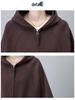 Damen 2024 Herbst Kapuzenstrickjacke für mittleres Alter: Locker, Schlankmachend, Warmes Sweatshirt Casual Oberteil