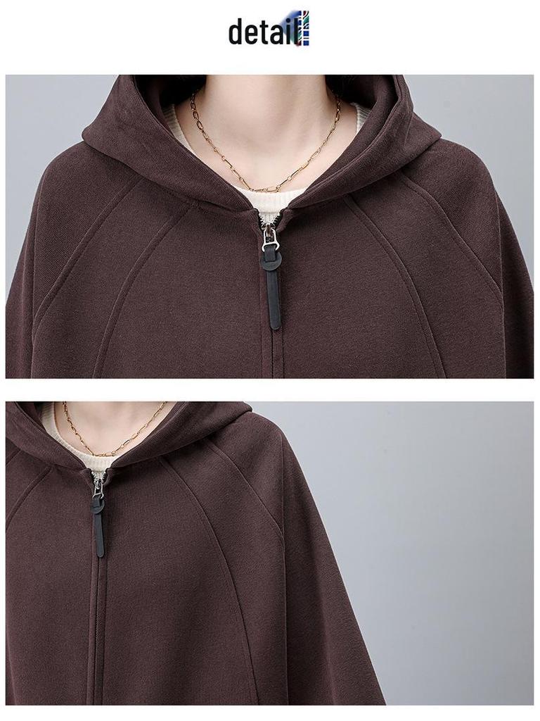 Damen 2024 Herbst Kapuzenstrickjacke für mittleres Alter: Locker, Schlankmachend, Warmes Sweatshirt Casual Oberteil