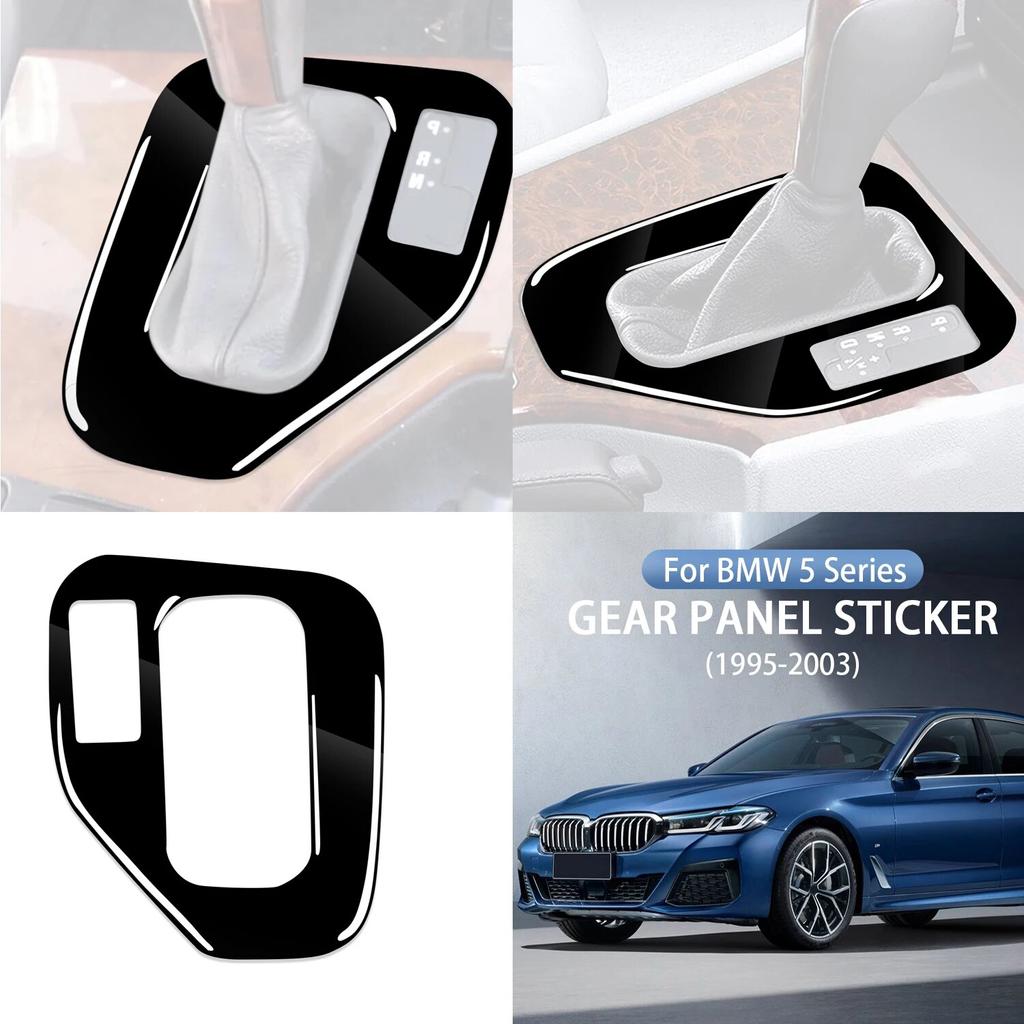 Für BMW 5 Series E39 1995–2003, Klavierschwarz, Schalthebel-Panel-Trim-Abdeckung, Auto-Innenraum-Nachrüstung, Zubehör, Dekorationsaufkleber