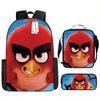Angry Birds Rucksack mit großem Fassungsvermögen Leichte Schultasche für Kinder Reise Set mit Umhängetasche Federmäppchen
