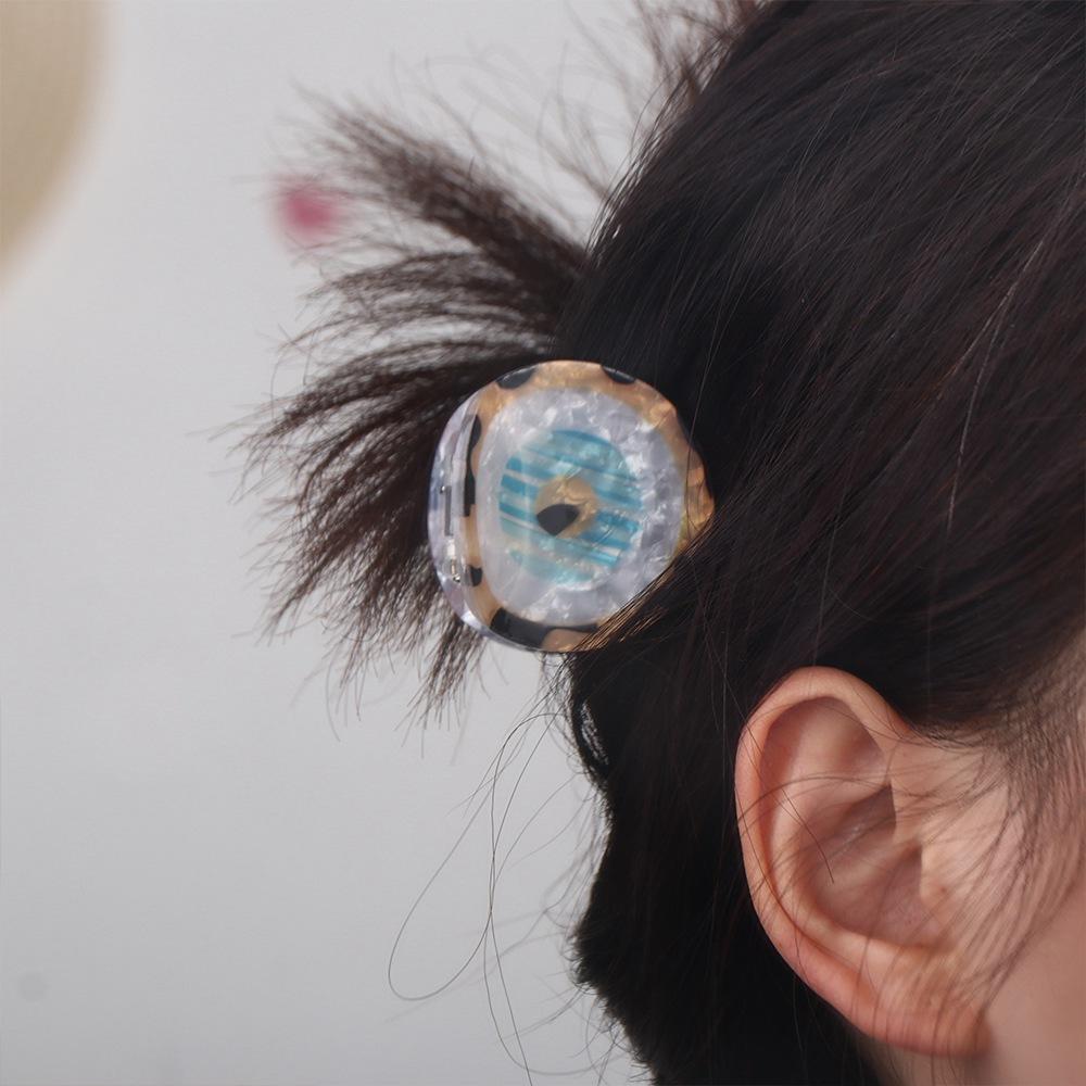 PVC Blue Demon Eye Hair Claw Ponytail Holder Hair Clip Punk Blue Devil's Eye Shark Clip  Girls