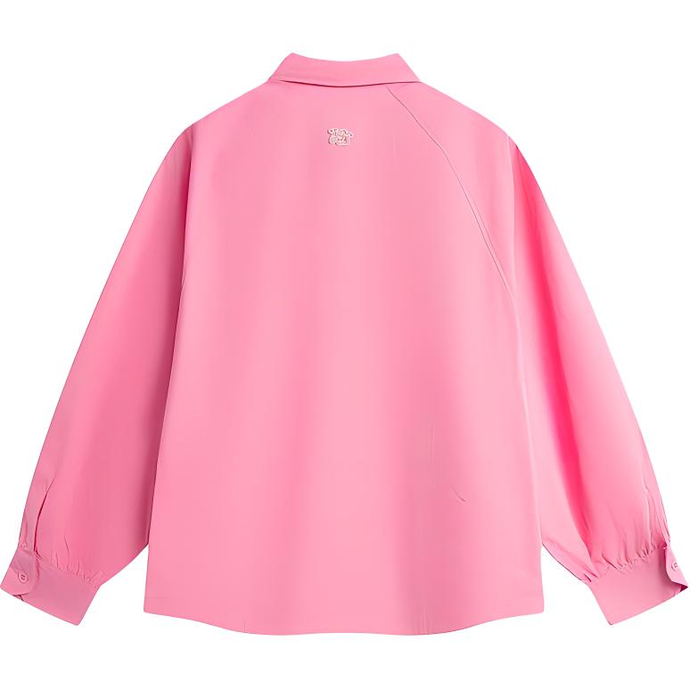 Lining Sports Casual Simple Solid Color Long Sleeve Shirt Unisex Shirts Pink ASHV027-2