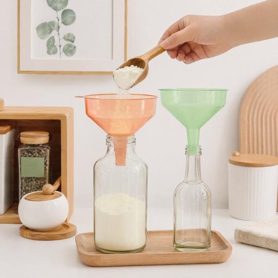 Yousheng 2Pcs Wide Mouth Kitchen Filling Funnel, Oils Liquid Soy Sauce Powder Transfer Funnel, Food Grade Canning Funnel for Bottles &