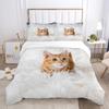 Cute Cat Bedding Comforter Set King Size,Duvet Cover For KidsTeens Boys Girls, Animal Pet Theme Bed Set +Pillowcases Bedclothes