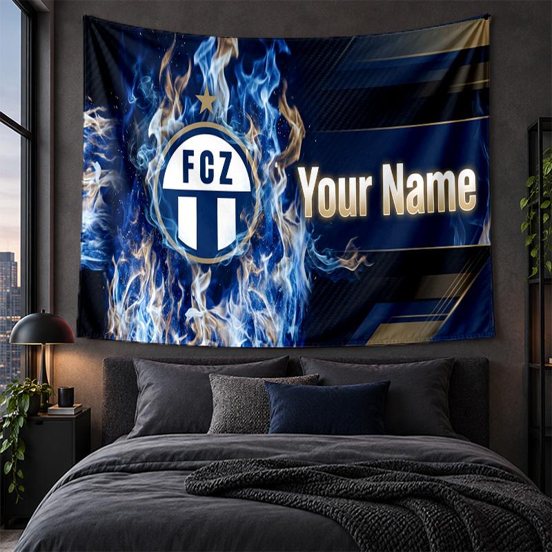 Personalized Tapestry Wall Hanging FC Zürich Pattern Art Background Cloth
