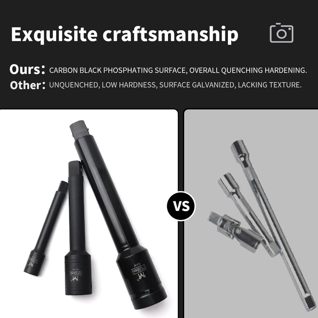 1Pc Heavy Duty Long Extension Bar Ratchet Wrench Impact Socket Extender Pneumatic Tool  1/2 3/4 1 Inch 75 125 150 200 300 400mm