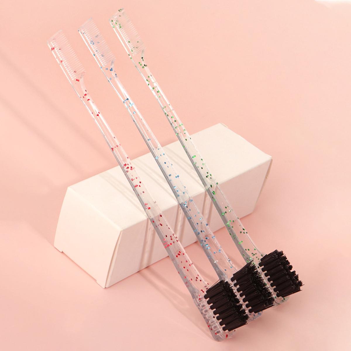 

3pcs mixed color crystal two head eyebrow brush, hairline hair comb, eyebrow comb, eyelash tool For Hair Accessories