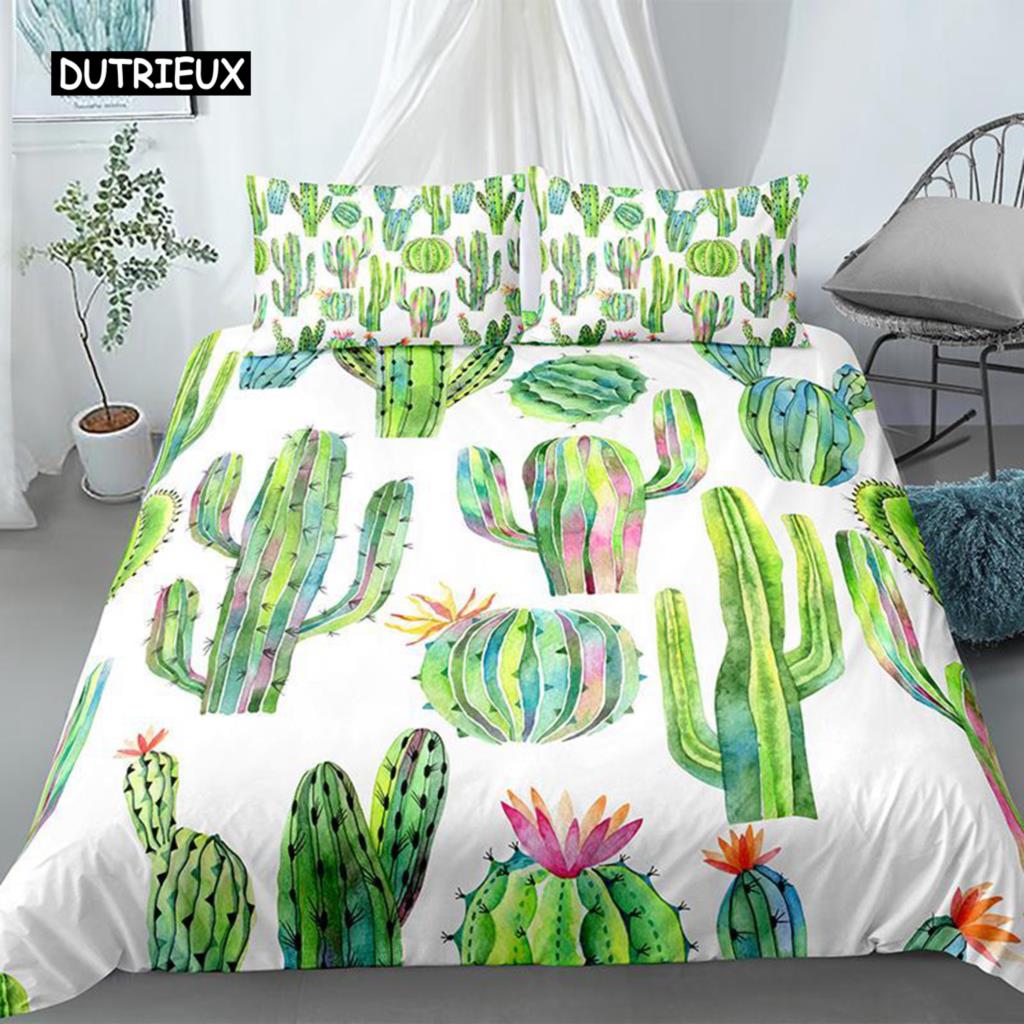 

Комплект пододеяльника Cactus Экзотическое растение Опунция Суккуленты Комплект постельного белья Детский Подростковый Я люблю кактусы Размер кинг Полиэстеровый пододеяльник EU single(135x200cm)