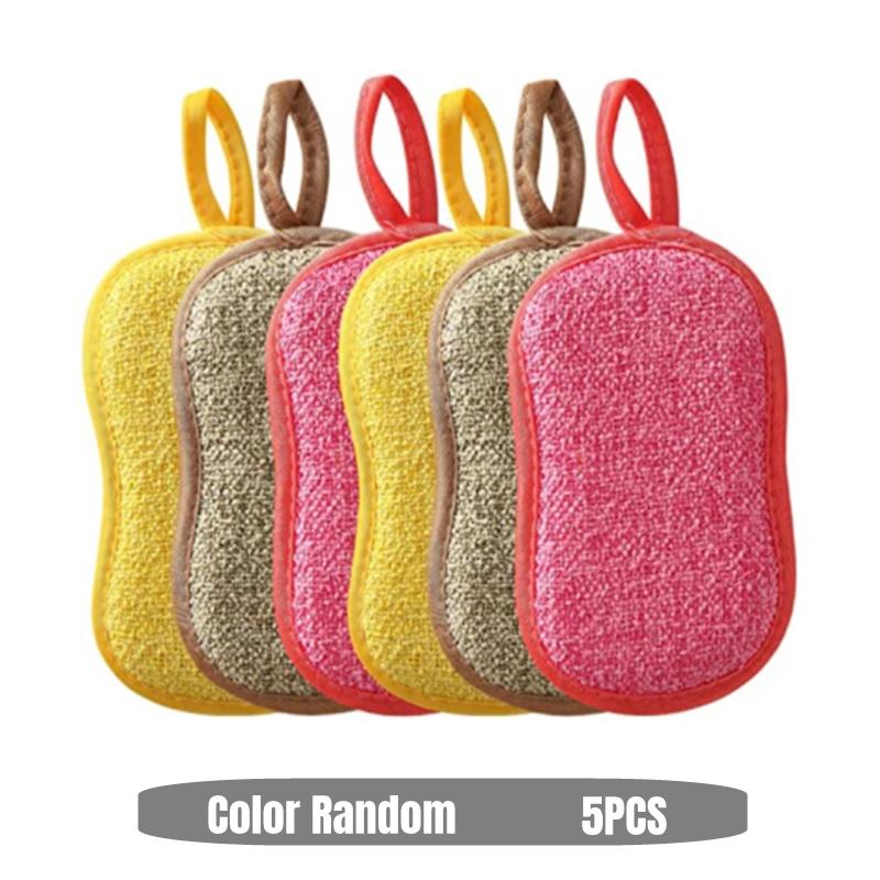 5pcs Magic Cleaning Sponge for Dishes Multi-Purpose Scrub Sponges for Kitchen Bathroom Dishwashing Brush Tools Accessories