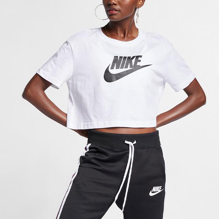 Nike Sportswear Womens Essential Cropped T-shirt White Women Streetwear BV6175-100