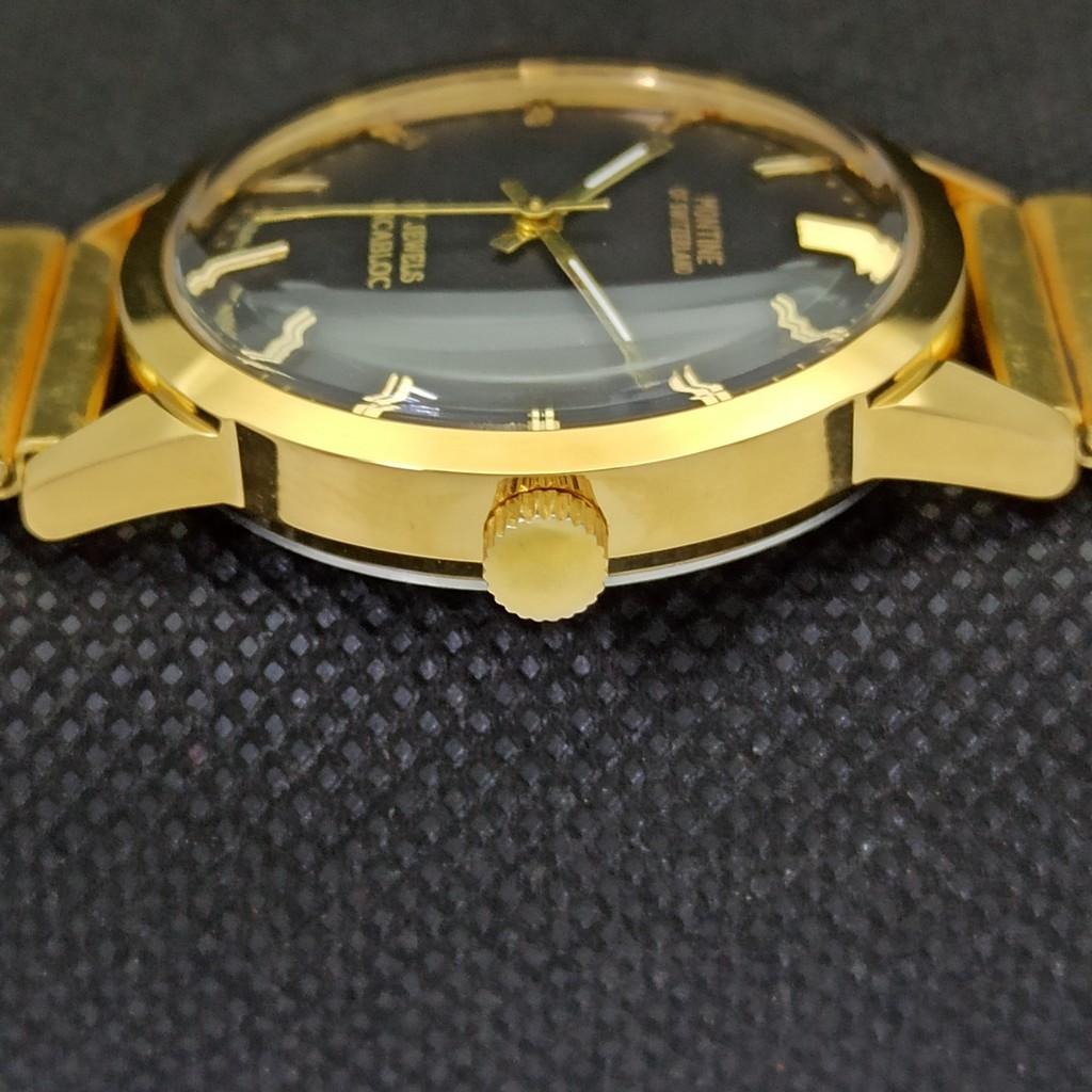 VINTAGE MONTINE OF SWITZERLAND 17J INCABLOC MENS GOLD PLATED WATCH a285401-1