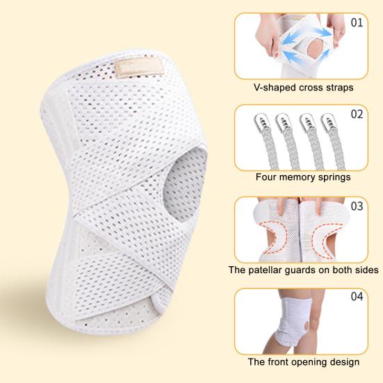 Åben Patella Knæbandage med Sidestabilisator Smertelindring Justerbar Knækompressionshylster Meniskskade Genopretning Knæstøtte Wrap