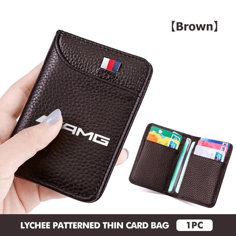 

GLC GLB Leather Wallet Credit Card Holder Multi Slot Storage Money Bag For Mercedes Benz AMG W202 W212 W213 W220 W221 W222 C180
