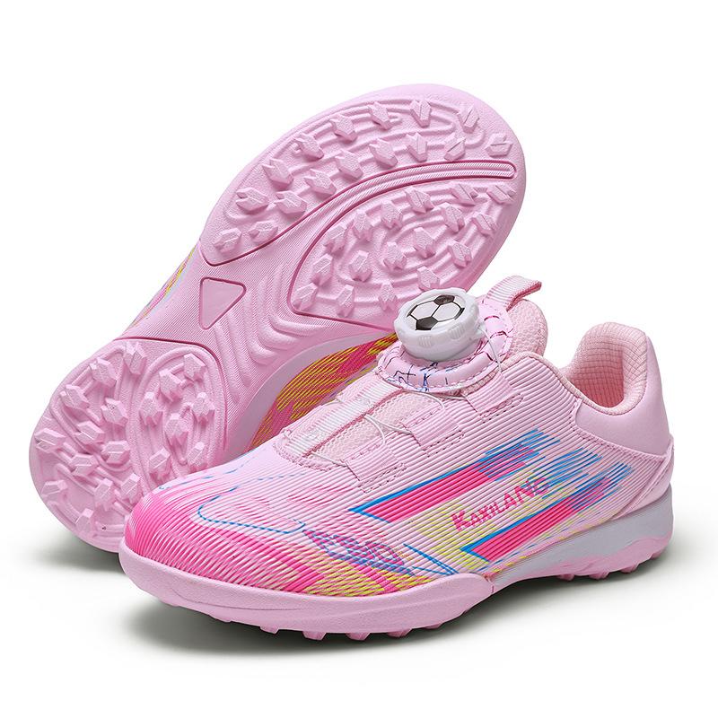 Children'S Football Shoes Training Shoes Tf Broken Nails Free Lace-Up Rotary Buckle Boys And Girls Primary School Boys' Sports Shoes
