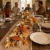 Artificial Maple Leaf Garland Fall Wreath, Autumn Vine with Pine Cones Pumpkins, Reusable Decorations for Home Hanging Decor Thanksgiving Harvest