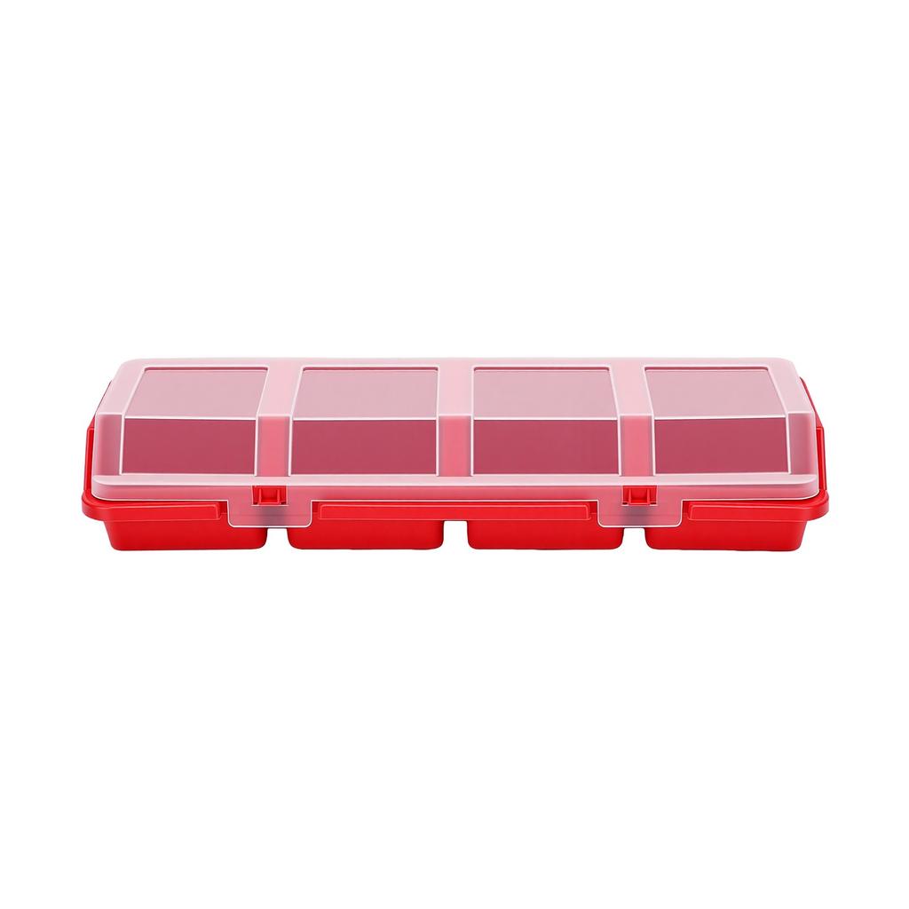 6 Pcs Screw Storage Box Small Parts   Hardware Container 4 Compartments for Garage Workshop Nuts  s Craft Red