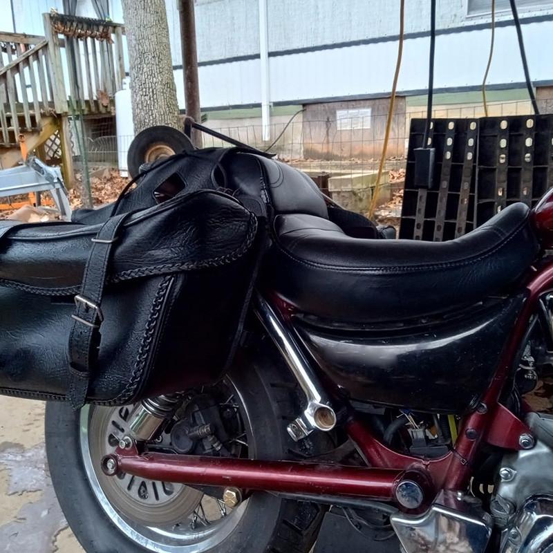 Motorcycle Black Saddle Bag Support Bars Mount Bracket Kit Fit for Harley Sportster 883 Iron XL883N,Dyna Fat Bob FXDF