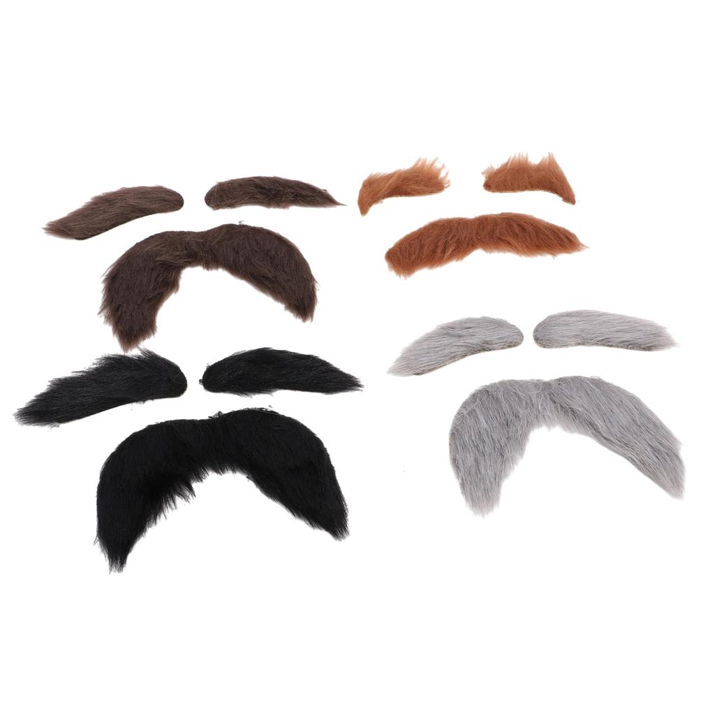 Fake Mustache And Eyebrows Self Adhesive Old Man Mustache and Eyebrows Cosplay Costume Accessories for Festival Party 4